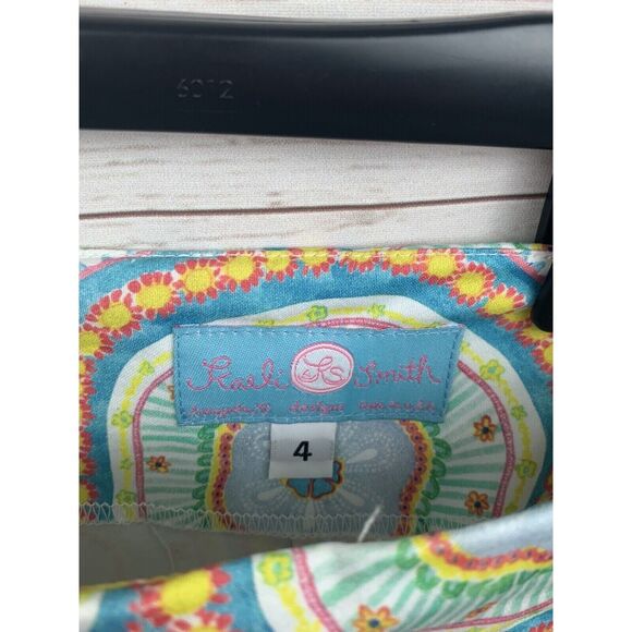 Karli Smith Designs Skirt Womens size 4 Preppy‎ Mini Green Blue Pink Floral - Picture 4 of 5